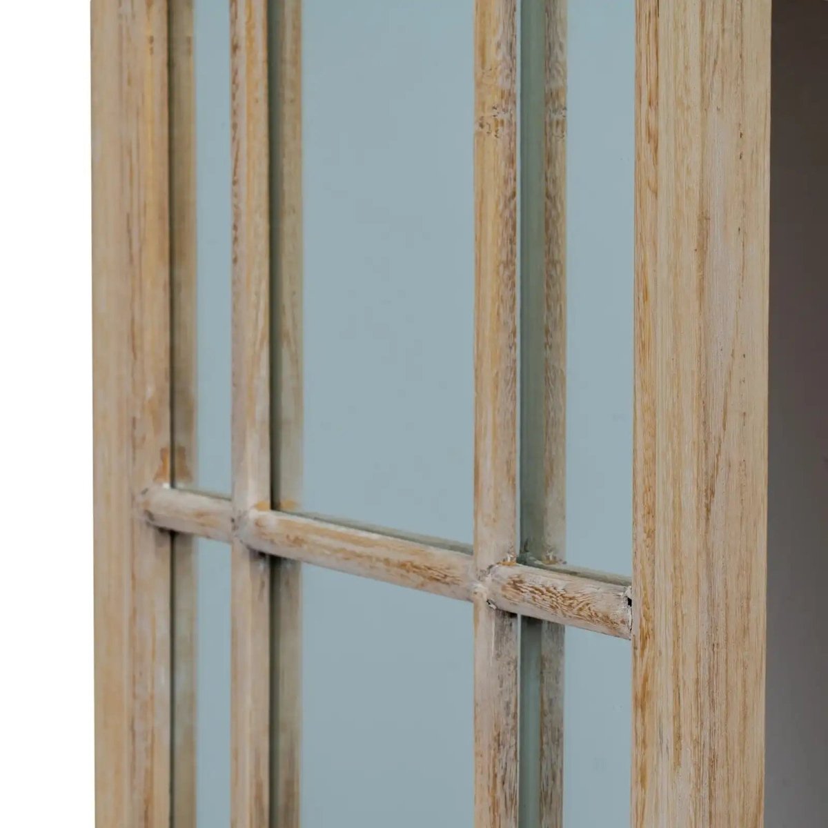 Washed Wood Tall Arched Window Mirror - Price Crash Furniture