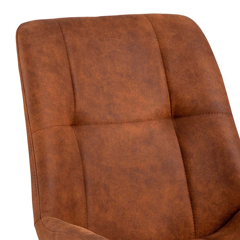 Waylor Upholstered Padded Dining Chair In Brown Fabric Set Of 2 - Price Crash Furniture