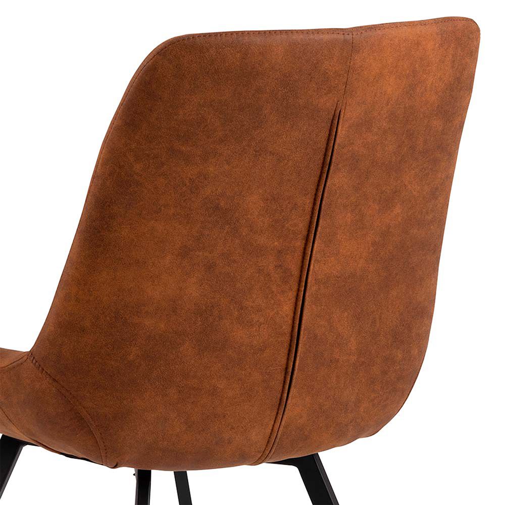 Waylor Upholstered Padded Dining Chair In Brown Fabric Set Of 2 - Price Crash Furniture