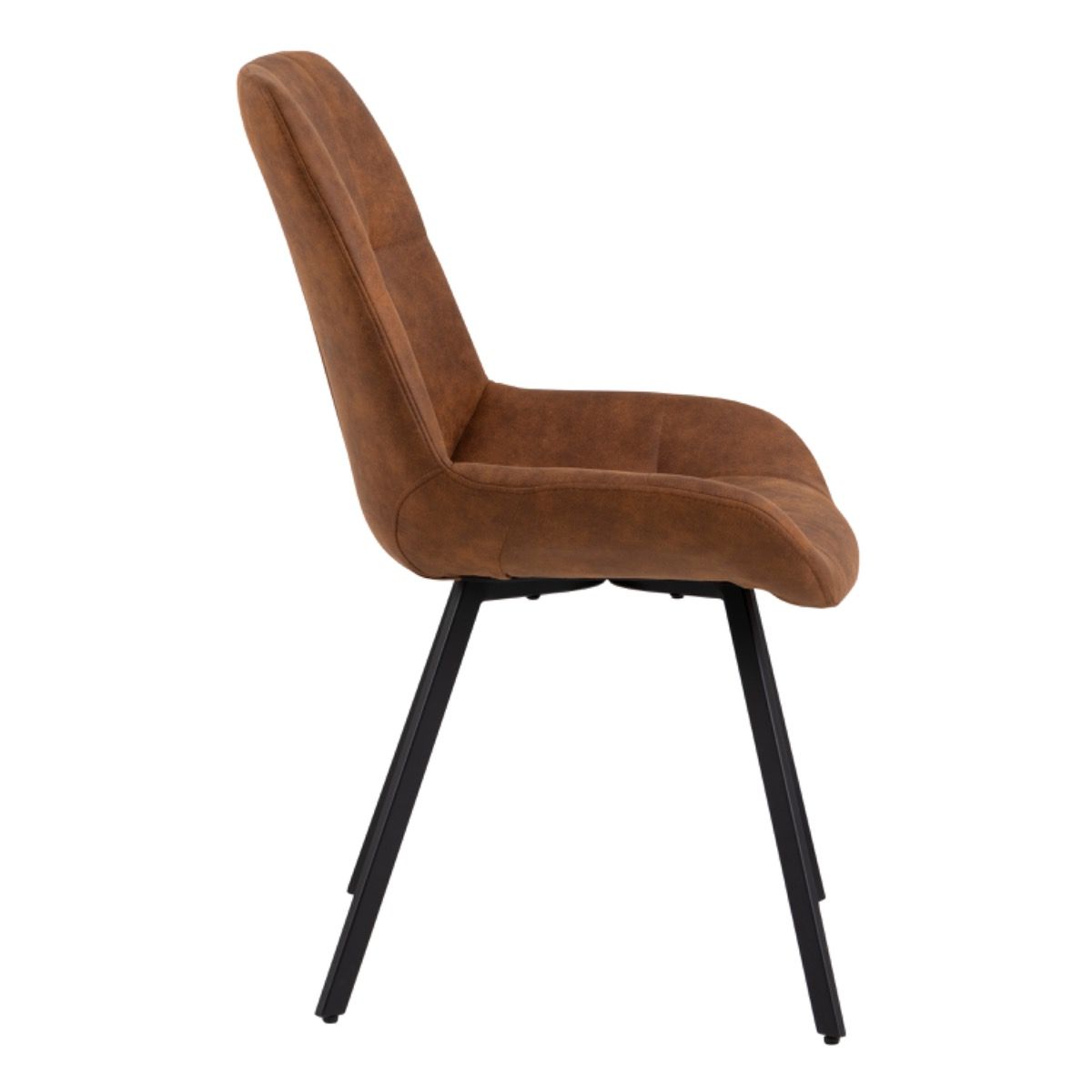 Waylor Upholstered Padded Dining Chair In Brown Fabric Set Of 2 - Price Crash Furniture