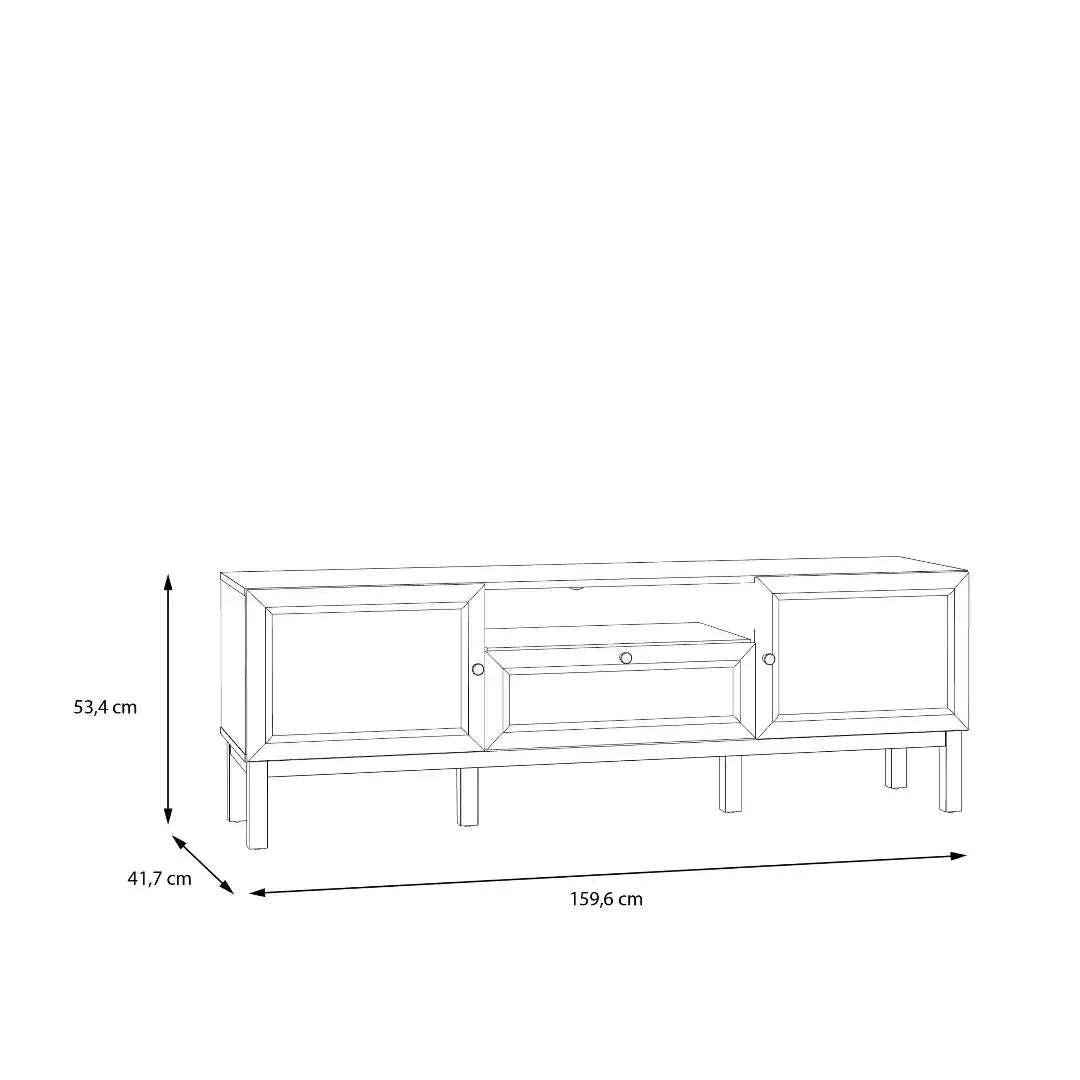 Wensley 2 Door 1 Drawer TV Unit in Light Grey and Oak - Price Crash Furniture