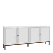 Wensley 4 Door 1 Drawer Sideboard in Light Grey and Oak - Price Crash Furniture