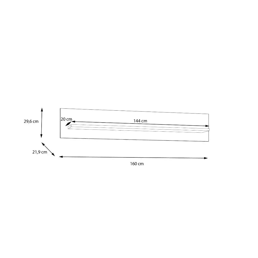 Wensley Wall Shelf in Light Grey and Oak - Price Crash Furniture