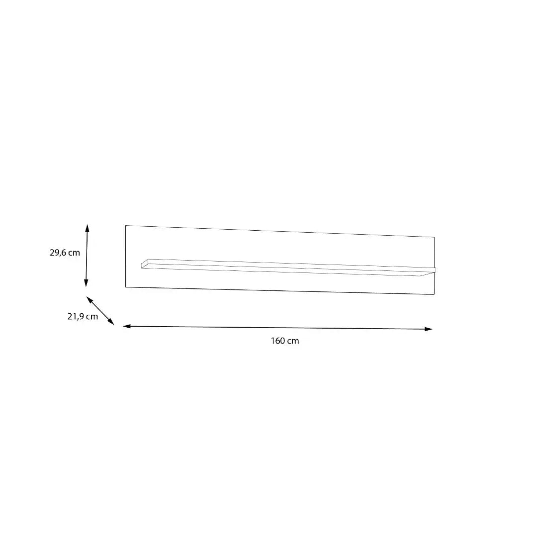 Wensley Wall Shelf in Light Grey and Oak - Price Crash Furniture