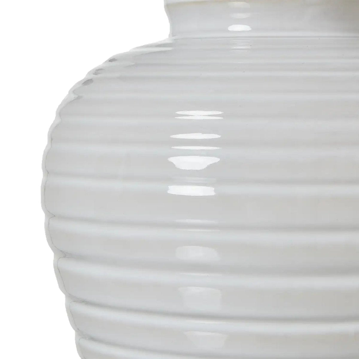 White Ceramic Pot Lamp With Linen Shade - Price Crash Furniture