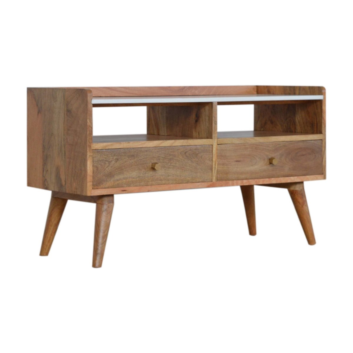 White Marble Top Media Unit TV Stand - Price Crash Furniture