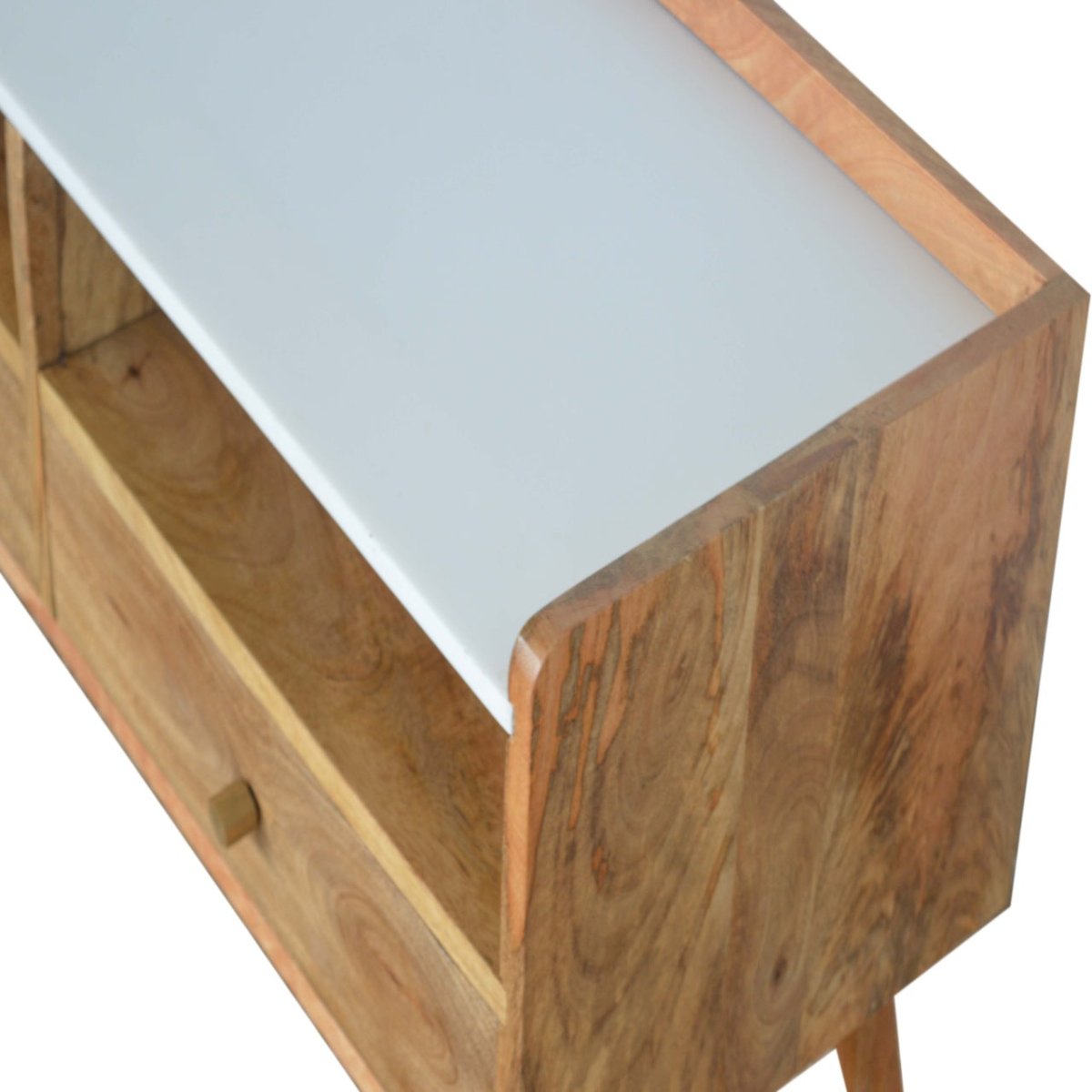 White Marble Top Media Unit TV Stand - Price Crash Furniture