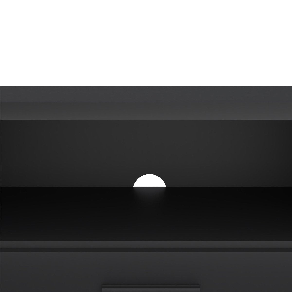 Wide Media TV Cabinet With 2 Doors And 1 Drawer In Black - Price Crash Furniture
