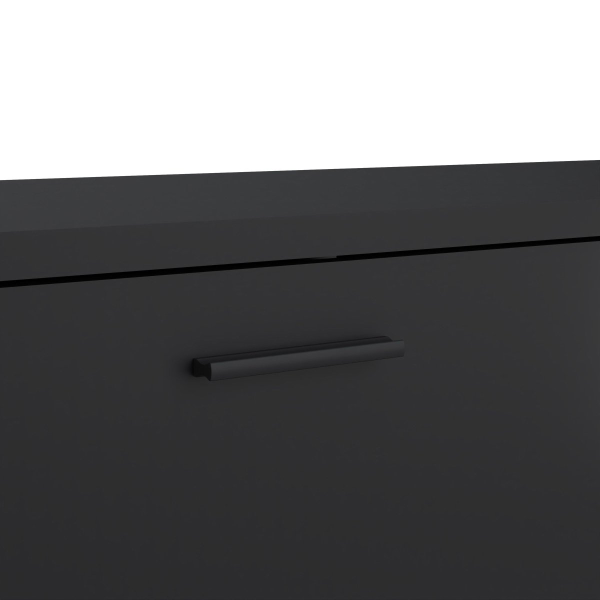 Wide Media TV Cabinet With 2 Doors And 1 Drawer In Black - Price Crash Furniture