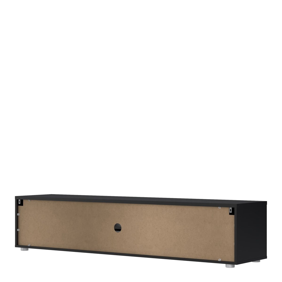 Wide Media TV Cabinet With 2 Doors And 1 Drawer In Black - Price Crash Furniture
