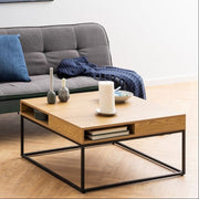 Willford Storage Coffee Table In Oak And Black - Price Crash Furniture