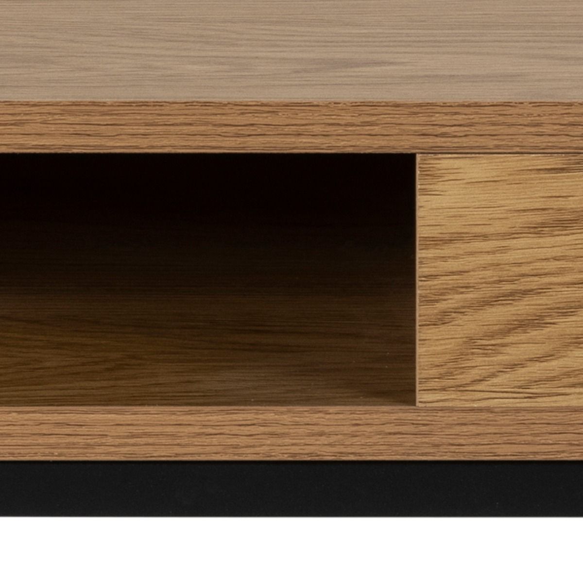 Willford Storage Coffee Table In Oak And Black - Price Crash Furniture