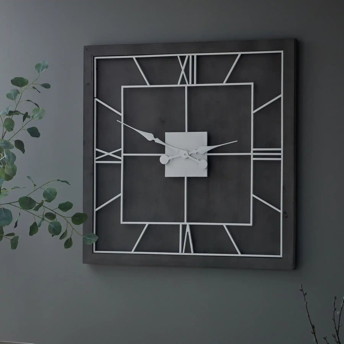 Williston Grey Square Wall Clock - Price Crash Furniture