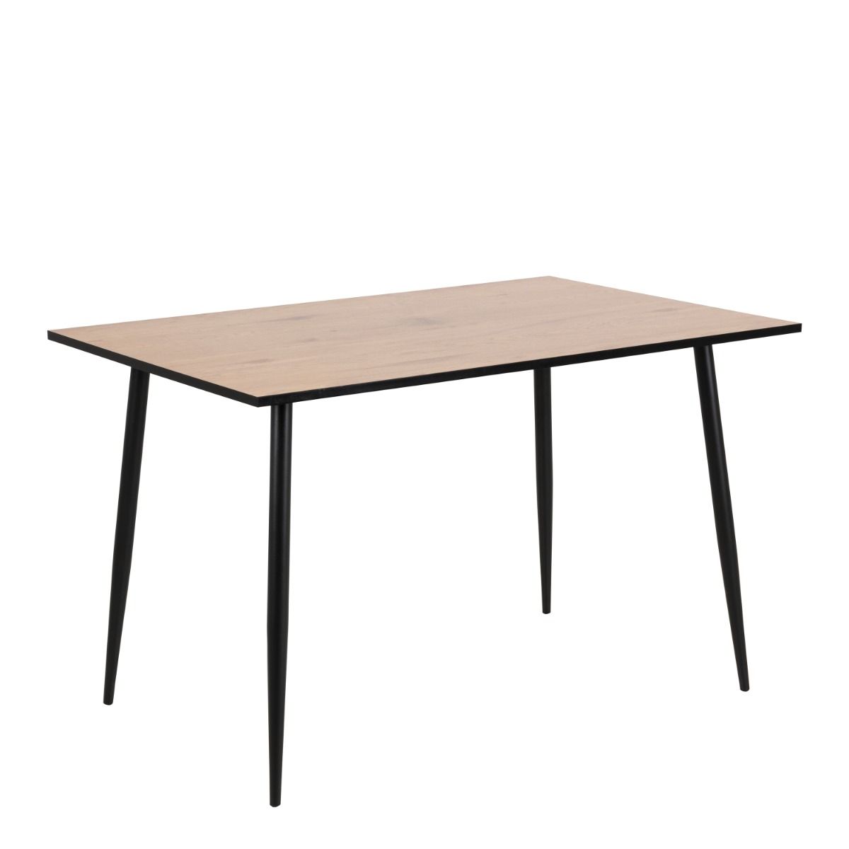 Wilma 120cm Dining Table With Oak Top & Black Legs - Price Crash Furniture