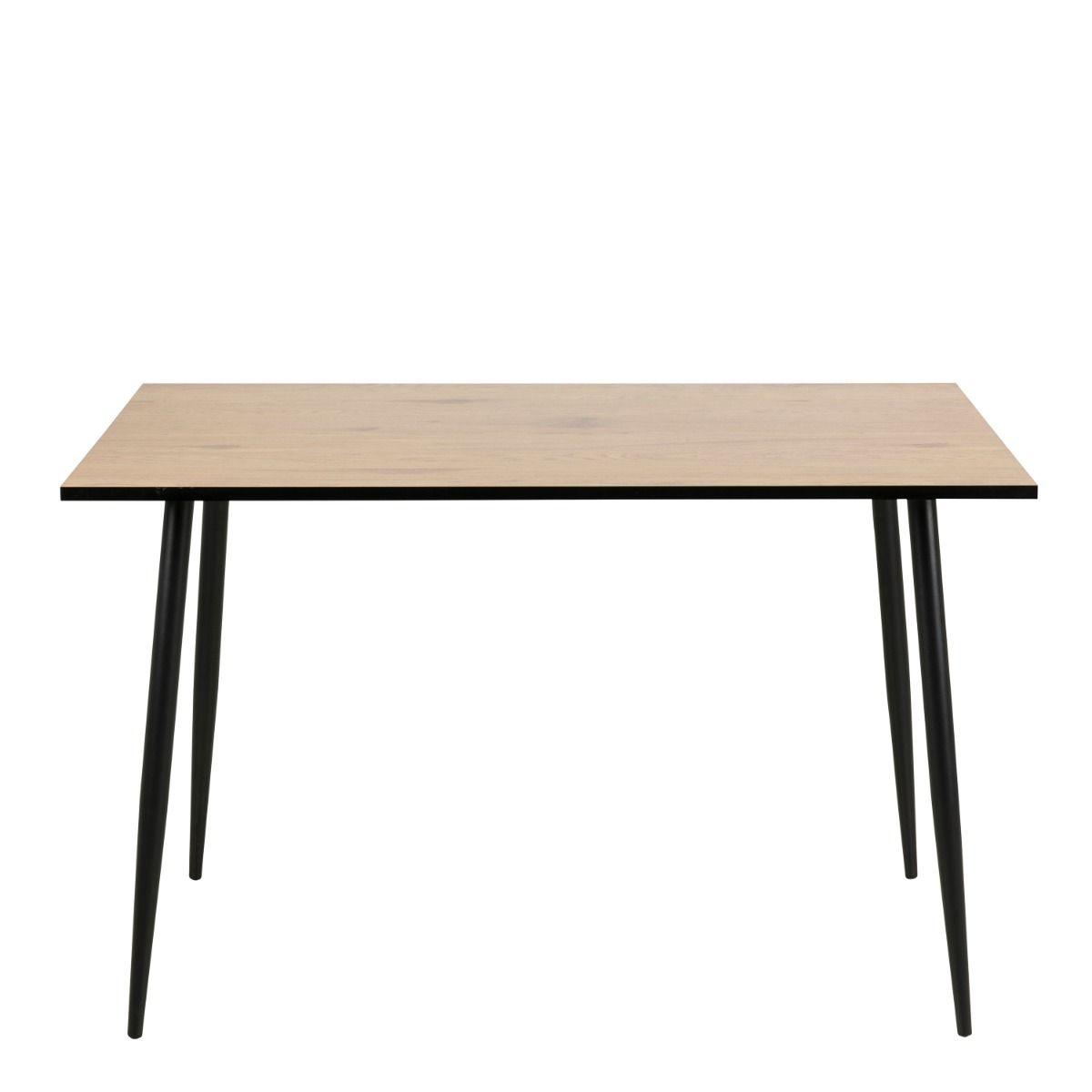 Wilma 120cm Dining Table With Oak Top & Black Legs - Price Crash Furniture