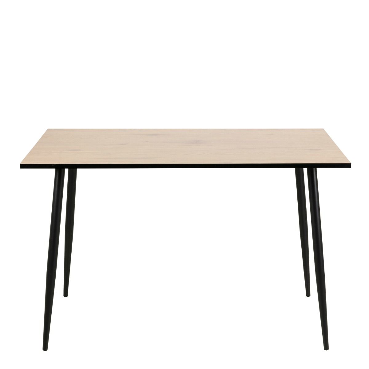 Wilma Dining Table With White Oak Top & Black Legs 120cm - Price Crash Furniture