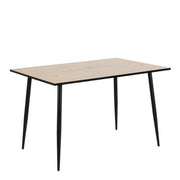 Wilma Dining Table With White Oak Top & Black Legs 120cm - Price Crash Furniture