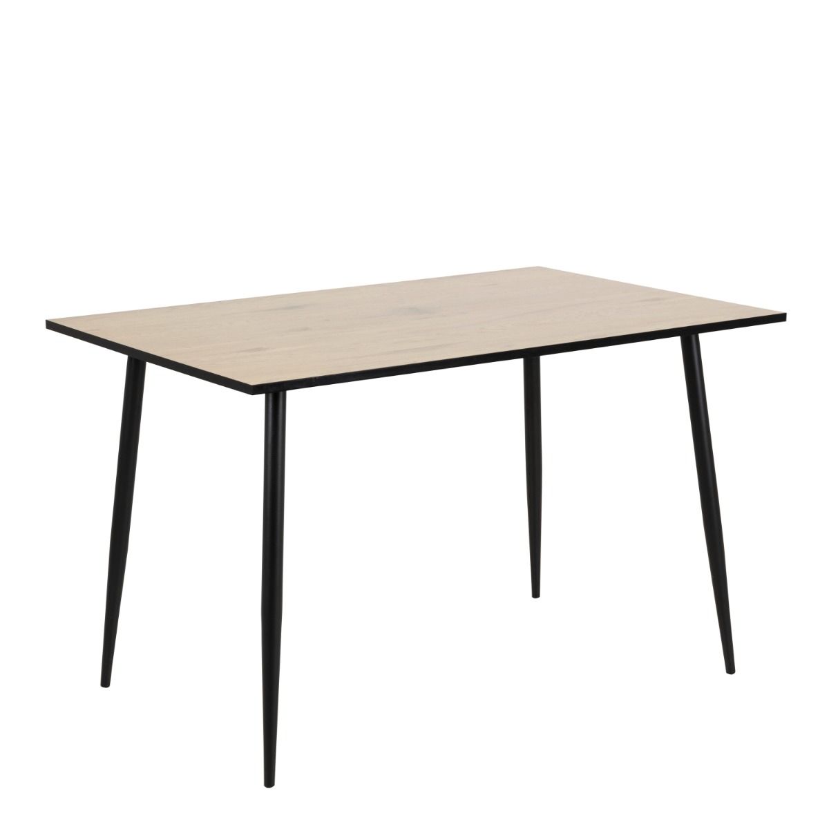 Wilma Dining Table With White Oak Top & Black Legs 120cm - Price Crash Furniture