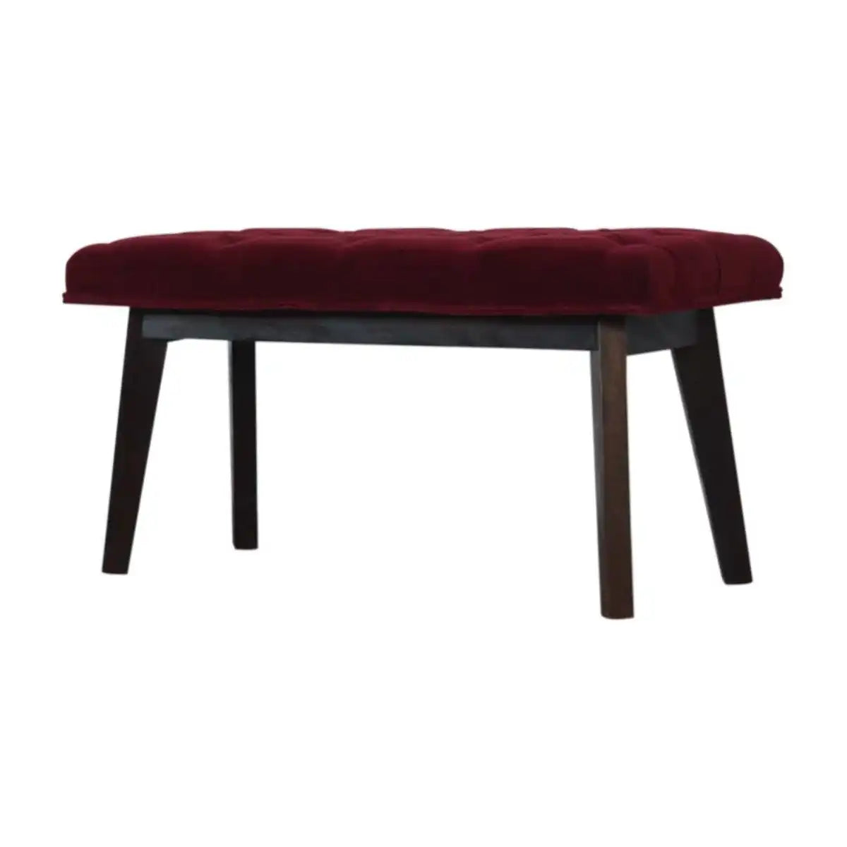 Wine Red Velvet Hallway Bench - Price Crash Furniture