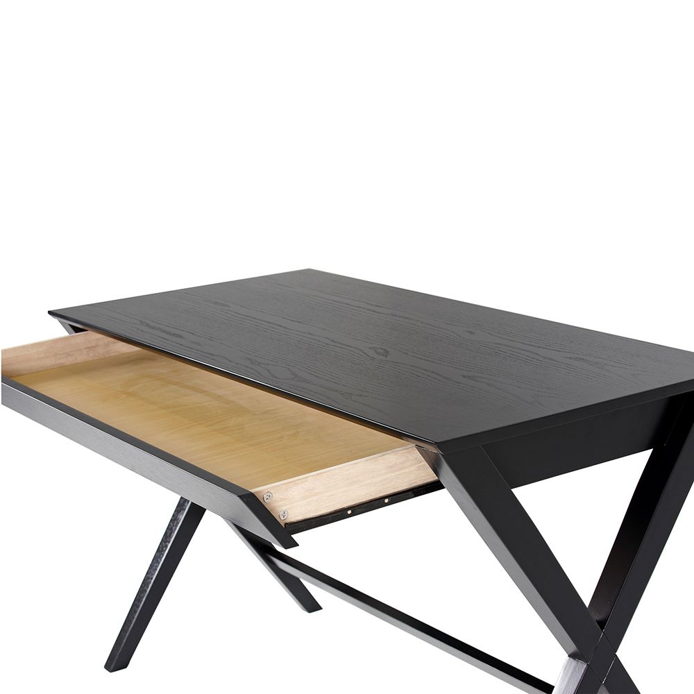 Writex Desk with 1 Drawer In Black - Price Crash Furniture