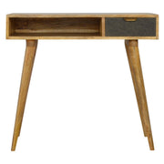 Writing Desk with One Grey Tweed Fabric Drawer Front - Price Crash Furniture