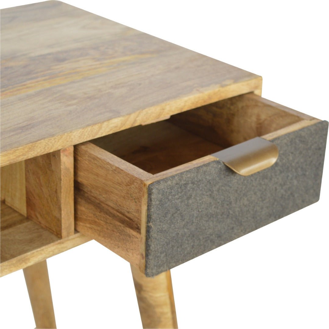 Writing Desk with One Grey Tweed Fabric Drawer Front - Price Crash Furniture