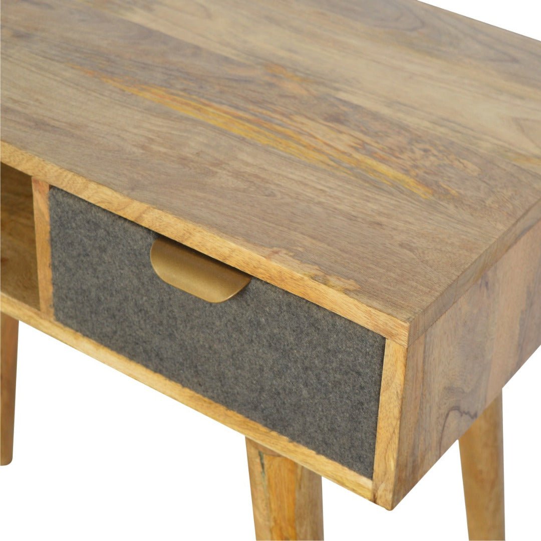 Writing Desk with One Grey Tweed Fabric Drawer Front - Price Crash Furniture