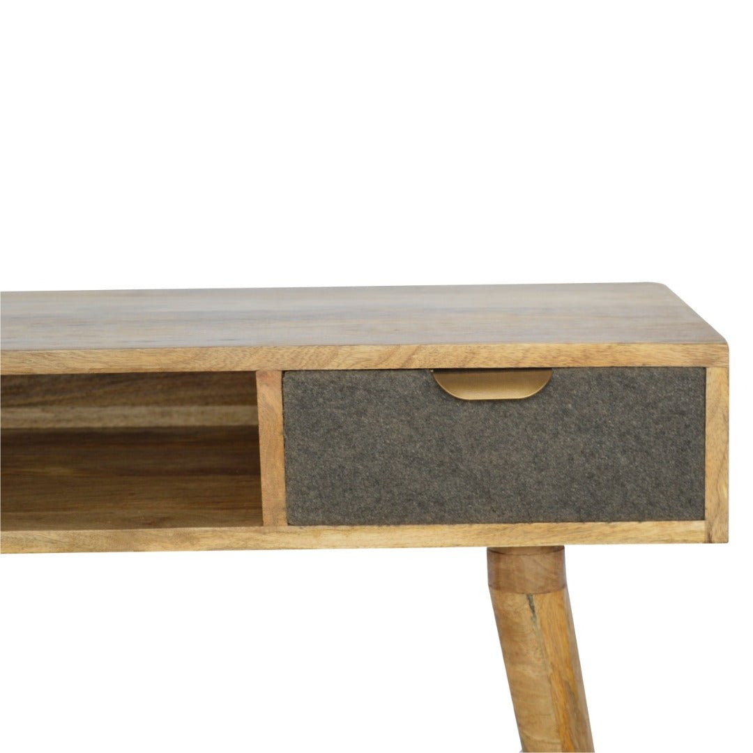 Writing Desk with One Grey Tweed Fabric Drawer Front - Price Crash Furniture