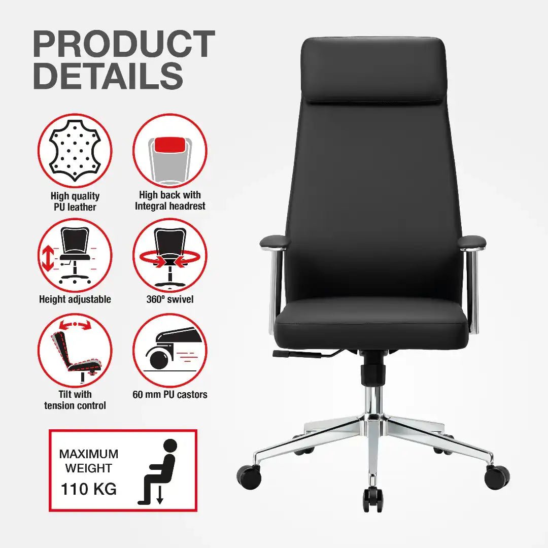 York Office Chair - Black - Price Crash Furniture