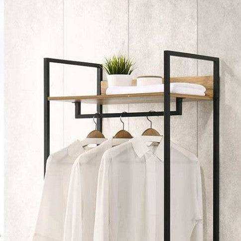 Zahra open wardrobe with 2 drawers in oak effect by TAD - Price Crash Furniture