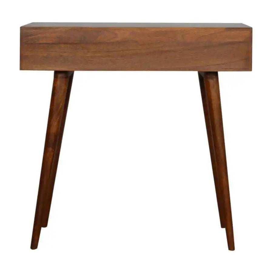 Zig - zag Parquet Pattern Console Table in Chestnut - effect Mango Wood - Price Crash Furniture