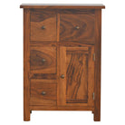 Sheesham Wood Cabinet with 4 Drawers and 1 Door - Price Crash Furniture