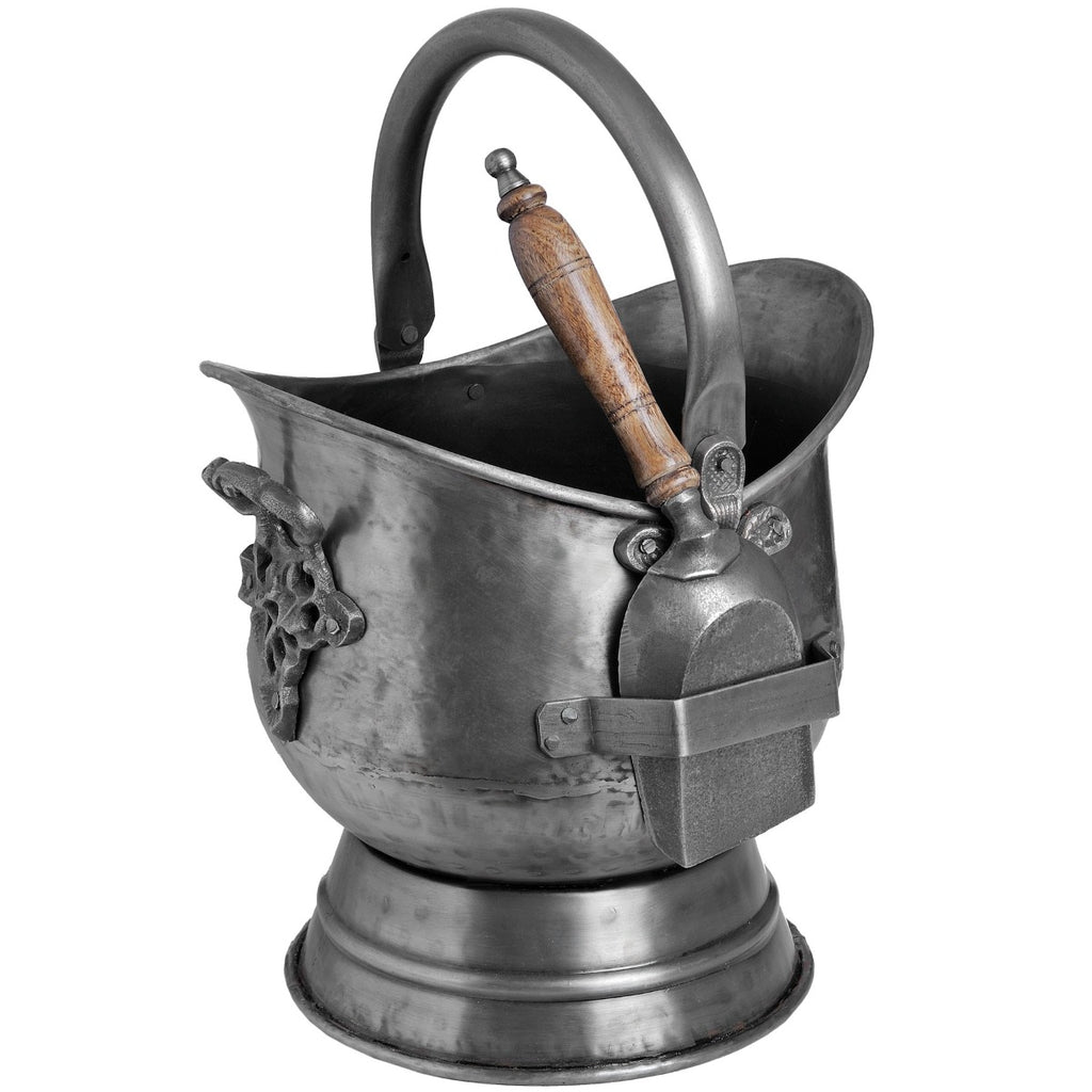 Antique Pewter Coal Bucket with Shovel - Price Crash Furniture