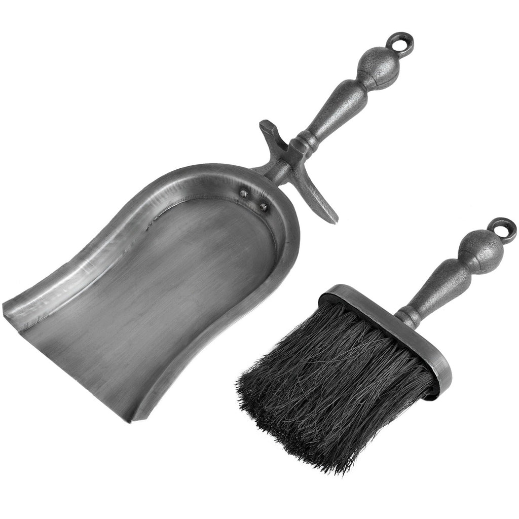Hearth Tidy Set in Antique Pewter Effect Finish - Price Crash Furniture