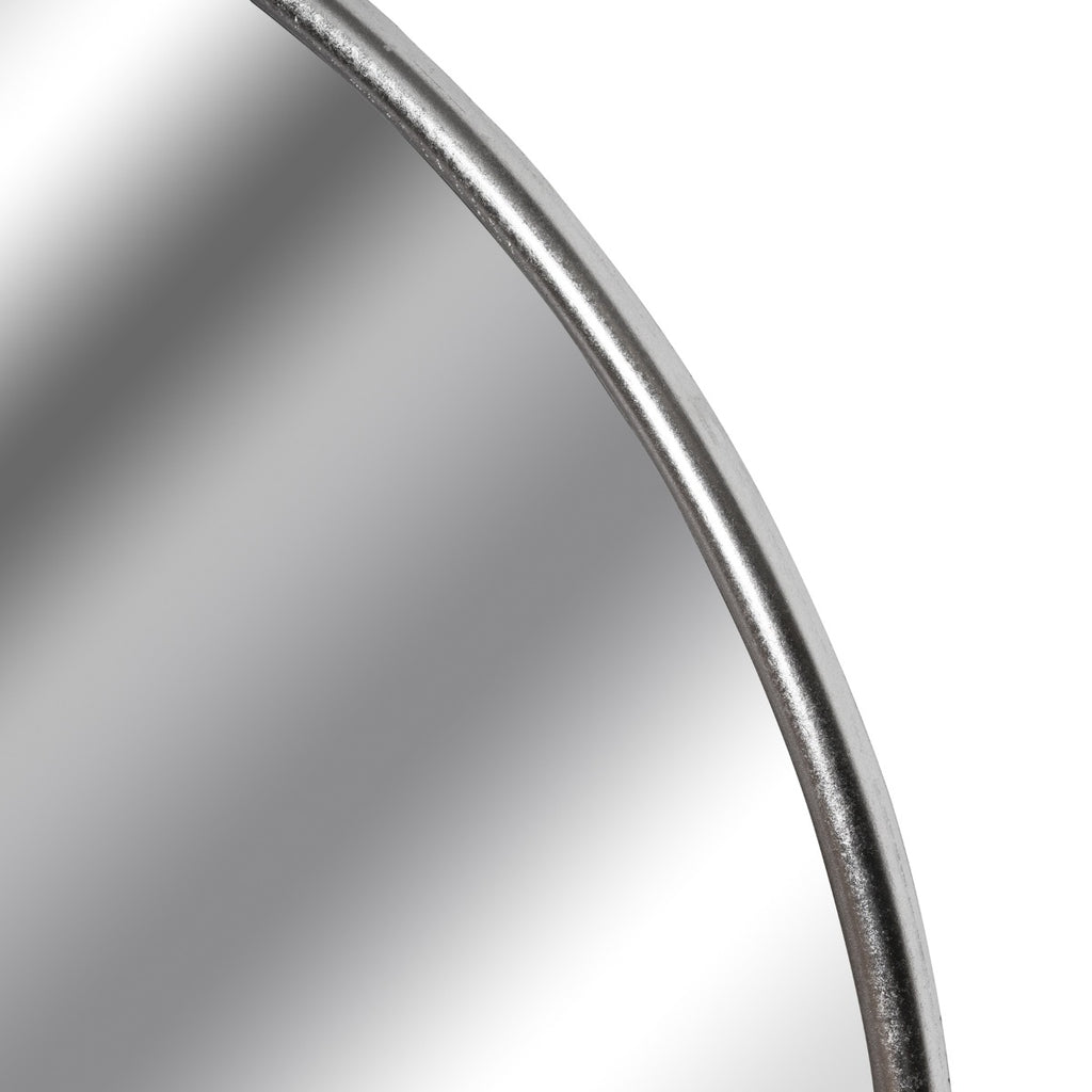 Silver Foil Large Circular Metal Wall Mirror - Price Crash Furniture