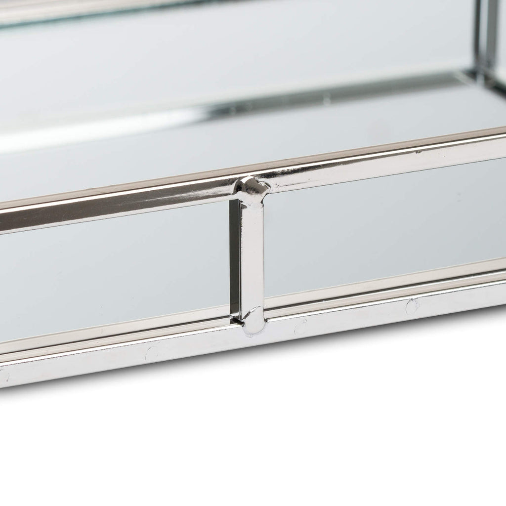 Set Of Two Rectangular Silver Bar Trays - Price Crash Furniture