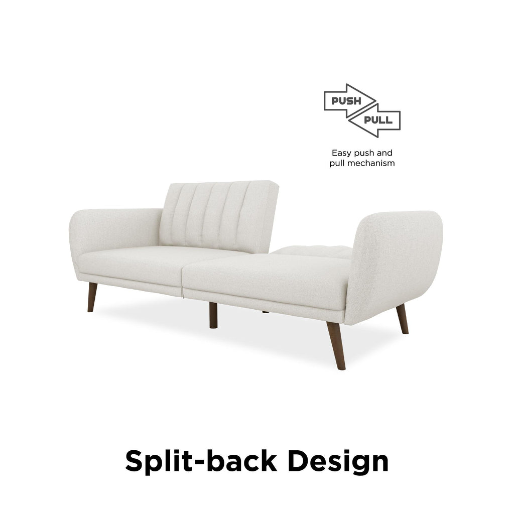 NOVOGRATZ Brittany Sofa Bed Wooden Legs - Linen - Light Grey - Price Crash Furniture