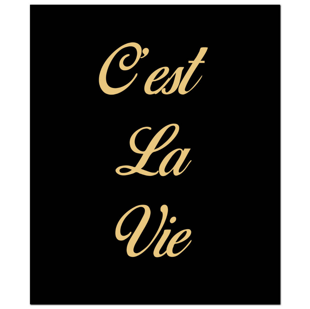 Cest La Vie Gold Foil Plaque - Price Crash Furniture
