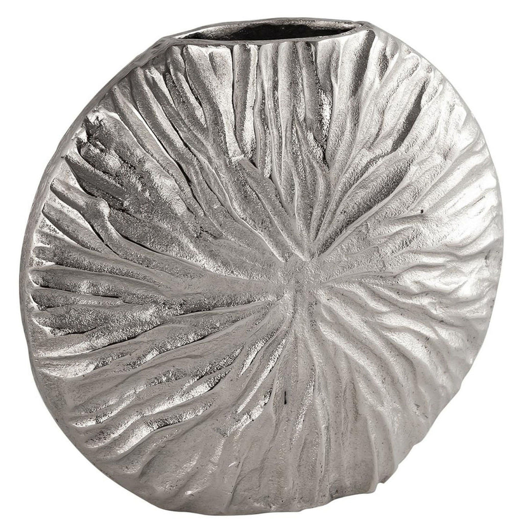 Farrah Collection Silver Textured Large Vase - Price Crash Furniture