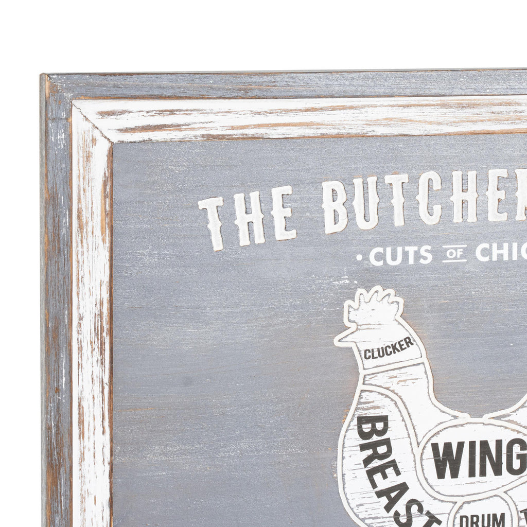 Butchers Cuts Chicken Wall Plaque - Price Crash Furniture
