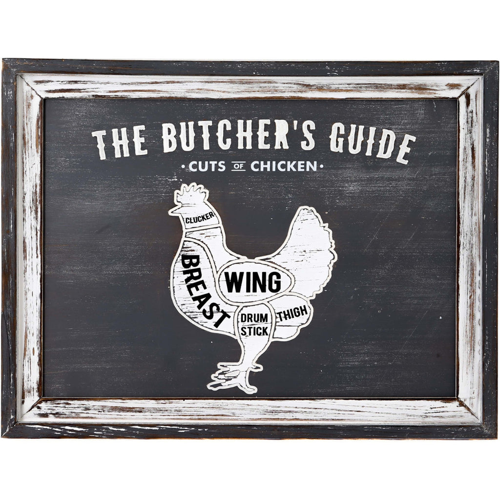 Butchers Cuts Chicken Wall Plaque - Price Crash Furniture