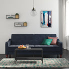 NOVOGRATZ Vintage Tufted Futon Blue Velvet - Price Crash Furniture