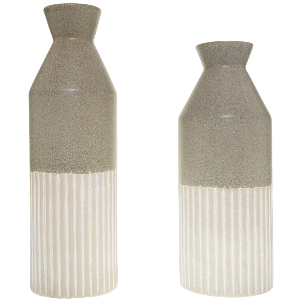 Mason Collection Grey Ceramic Ellipse Vase - Price Crash Furniture