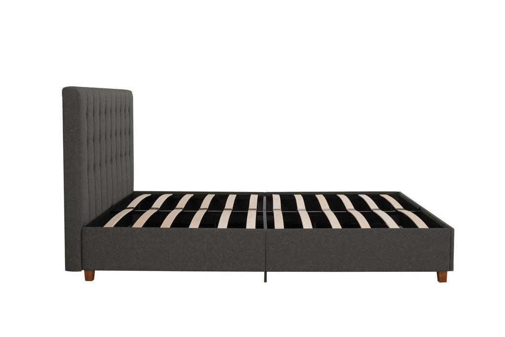 Features: Emily Upholstered Double Bed in Grey by Dorel at Price Crash Furniture