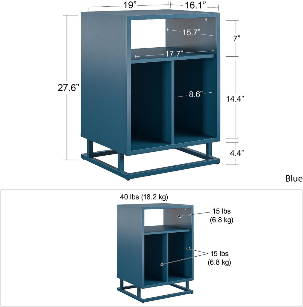 Novogratz Regal Turntable Stand in Bright Blue Finish - Price Crash Furniture