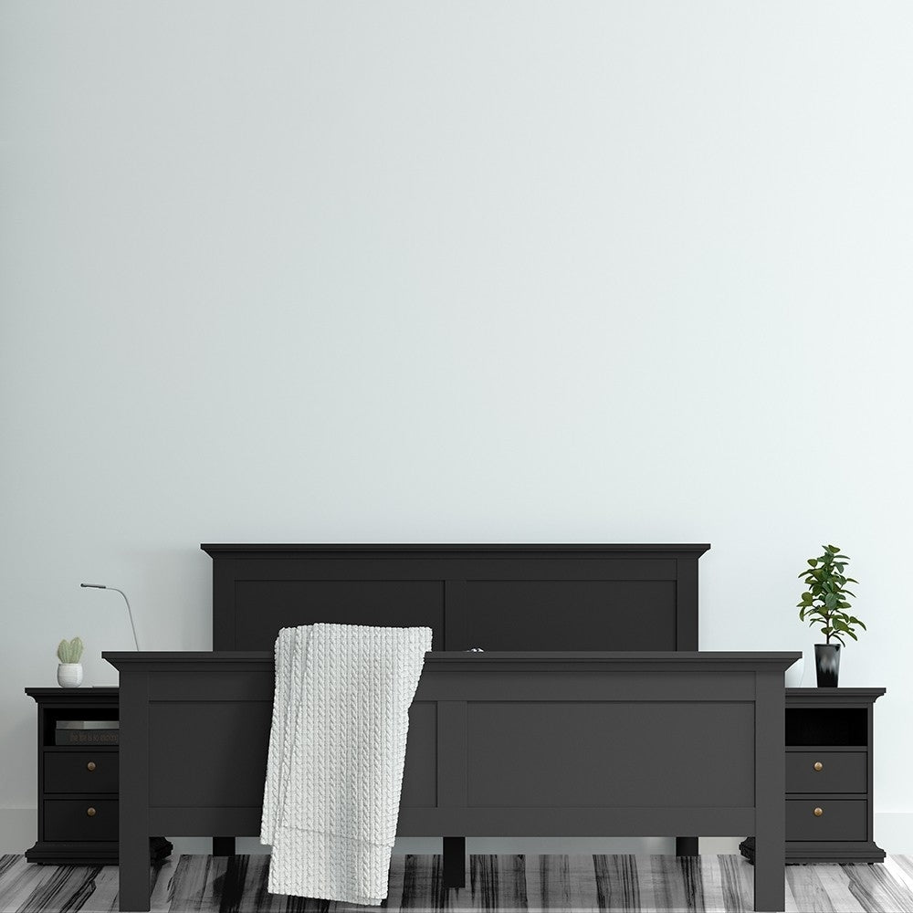 Paris Super King Size Bed (180 x 200) In Matt Grey - Price Crash Furniture