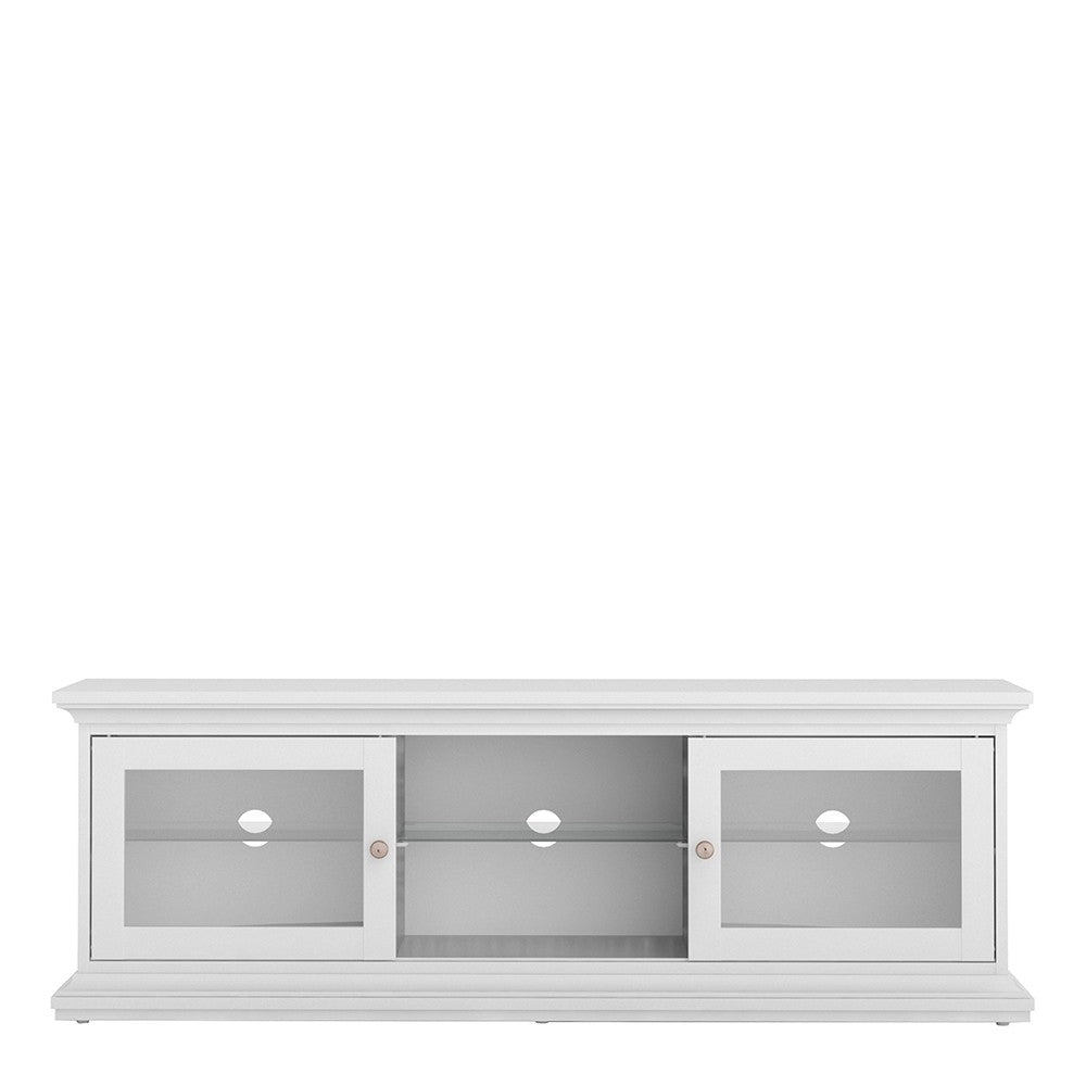 Paris TV Unit - Wide - 2 Doors 1 Shelf In White - Price Crash Furniture