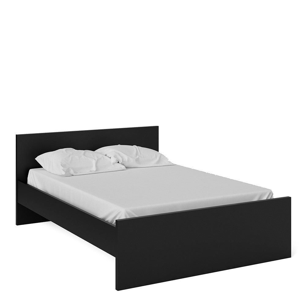 Naia Double Bed 4ft6in (140x190 cm) in Black Matt - Price Crash Furniture