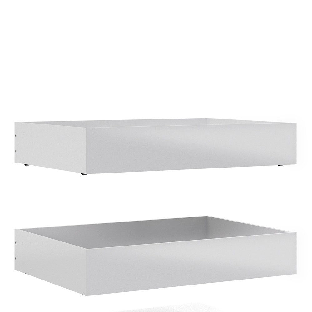Naia Set Of 2 Underbed Drawers (Single Or Double Bed) In White Gloss - Price Crash Furniture