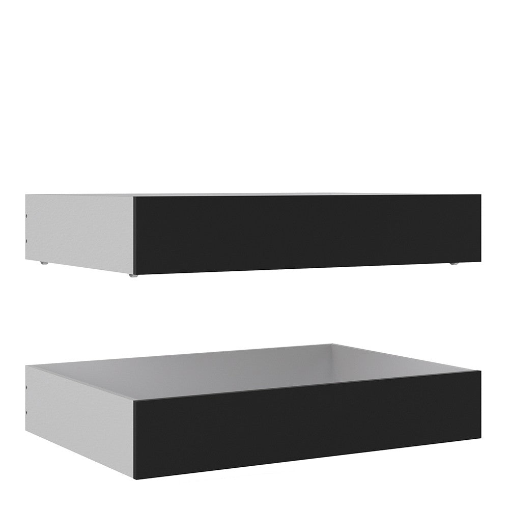 Naia Set Of 2 Underbed Drawers (Single Or Double Bed) In Black Matte - Price Crash Furniture
